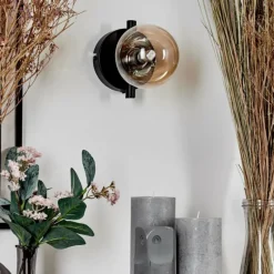 hofstein Applique murale - Verre 10 cm Chehalis Ambre, 1 lumière