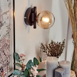 hofstein Applique murale - Verre 10 cm Chehalis Ambre, 1 lumière