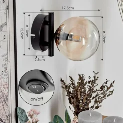 hofstein Applique murale - Verre 12 cm Chehalis Ambre, Clair, 1 lumière