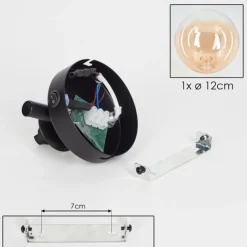 hofstein Applique murale - Verre 12 cm Chehalis Ambre, Clair, 1 lumière