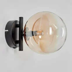 hofstein Applique murale - Verre 15 cm Chehalis Ambre, Clair, 1 lumière