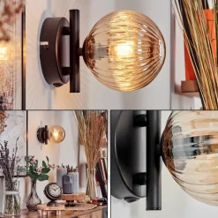 hofstein Applique murale - Verre 12 cm Chehalis Ambre, 1 lumière