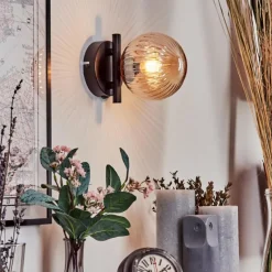 hofstein Applique murale - Verre 12 cm Chehalis Ambre, 1 lumière