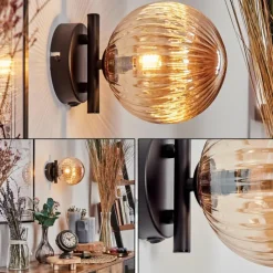 hofstein Applique murale - Verre 15 cm Chehalis Ambre, 1 lumière