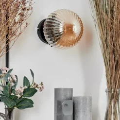 hofstein Applique murale - Verre 15 cm Chehalis Ambre, 1 lumière