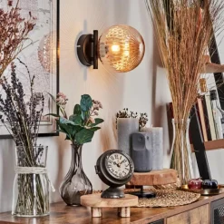 hofstein Applique murale - Verre 15 cm Chehalis Ambre, 1 lumière