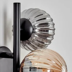 hofstein Applique murale - Verre 10 cm Chehalis Ambre, Fumé, 3 lumières