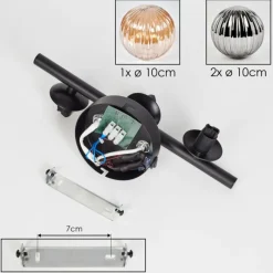 hofstein Applique murale - Verre 10 cm Chehalis Ambre, Fumé, 3 lumières