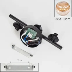 hofstein Applique murale - Verre 10 cm Chehalis Ambre, 3 lumières