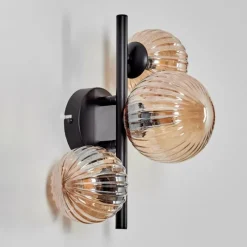 hofstein Applique murale - Verre 10 cm, 12 cm Chehalis Ambre, 3 lumières