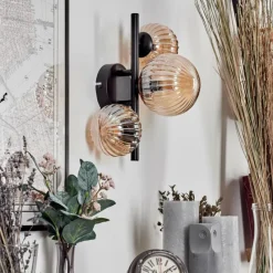 hofstein Applique murale - Verre 10 cm, 12 cm Chehalis Ambre, 3 lumières