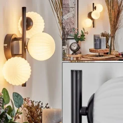 hofstein Applique murale - Verre 10 cm Chehalis Blanc, 3 lumières