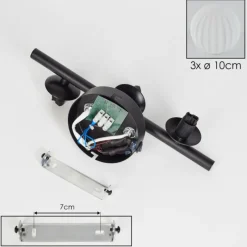 hofstein Applique murale - Verre 10 cm Chehalis Blanc, 3 lumières