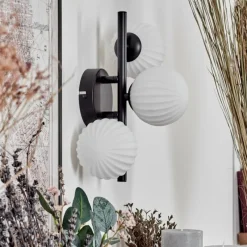 hofstein Applique murale - Verre 10 cm Chehalis Blanc, 3 lumières