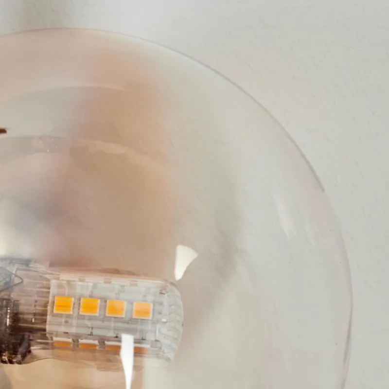 hofstein Applique murale - Verre 10 cm Chehalis Ambre, Clair, 2 lumières