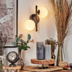 hofstein Applique murale - Verre 10 cm Chehalis Blanc, 2 lumières