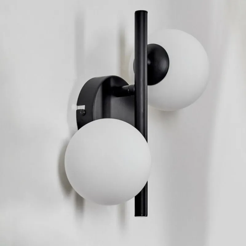 hofstein Applique murale - Verre 10 cm Chehalis Blanc, 2 lumières