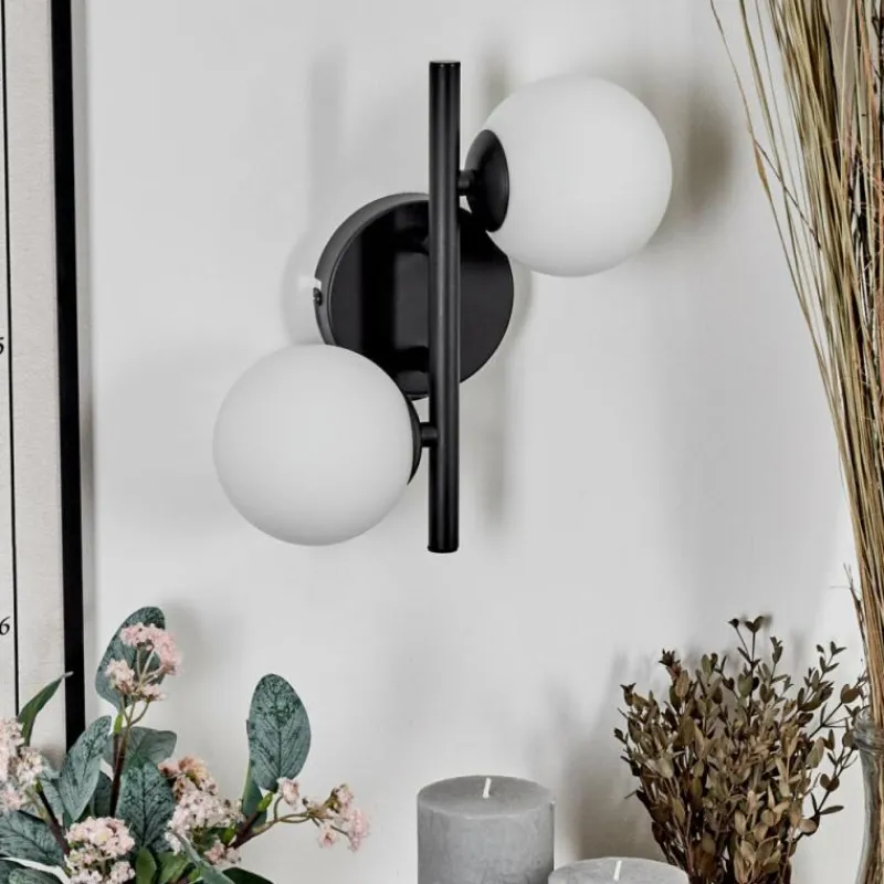 hofstein Applique murale - Verre 10 cm Chehalis Blanc, 2 lumières