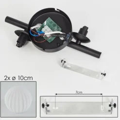 hofstein Applique murale - Verre 10 cm Chehalis Blanc, 2 lumières