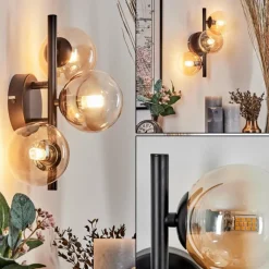 hofstein Applique murale - Verre 10 cm Chehalis Ambre, Clair, 3 lumières