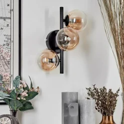 hofstein Applique murale - Verre 10 cm Chehalis Ambre, Clair, 3 lumières