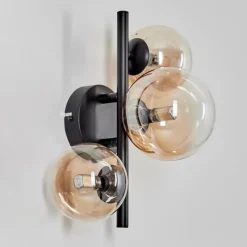 hofstein Applique murale - Verre 10 cm, 12 cm Chehalis Ambre, Clair, 3 lumières