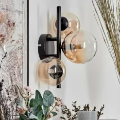 hofstein Applique murale - Verre 10 cm, 12 cm Chehalis Ambre, Clair, 3 lumières