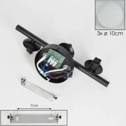 hofstein Applique murale - Verre 10 cm Chehalis Blanc, 3 lumières