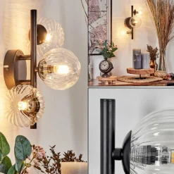 hofstein Applique murale - Verre 10 cm Chehalis Clair, 3 lumières