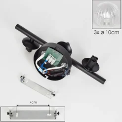 hofstein Applique murale - Verre 10 cm Chehalis Clair, 3 lumières