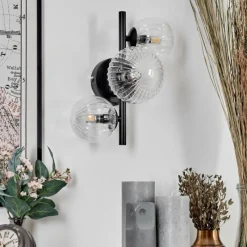 hofstein Applique murale - Verre 10 cm, 12 cm Chehalis Clair, 3 lumières