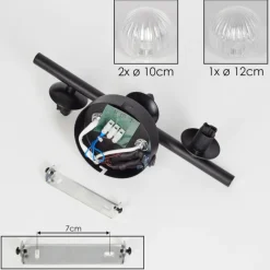 hofstein Applique murale - Verre 10 cm, 12 cm Chehalis Clair, 3 lumières