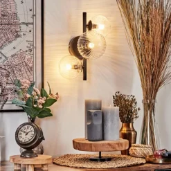 hofstein Applique murale - Verre 10 cm, 12 cm Chehalis Clair, 3 lumières