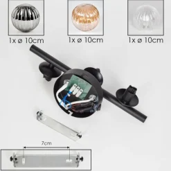 hofstein Applique murale - Verre 10 cm Chehalis Ambre, Clair, Fumé, 3 lumières