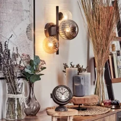 hofstein Applique murale - Verre 10 cm, 12 cm Chehalis Ambre, Clair, Fumé, 3 lumières