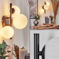 hofstein Applique murale - Verre 10 cm, 12 cm Chehalis Blanc, 3 lumières