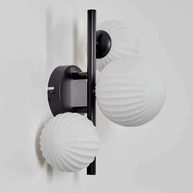 hofstein Applique murale - Verre 10 cm, 12 cm Chehalis Blanc, 3 lumières