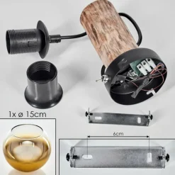 Lampes Dorées-hofstein Applique murale - Verre 15 cm Koyoto Écru, Noir, 1 lumière