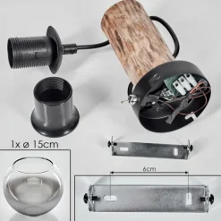 hofstein Applique murale - Verre 15 cm Koyoto Écru, Noir, 1 lumière