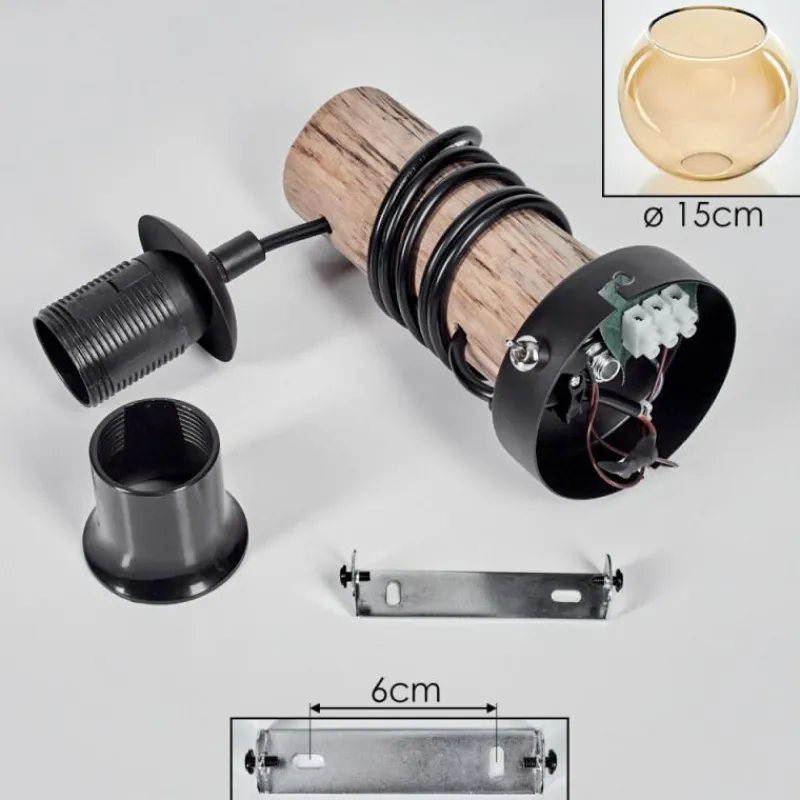 hofstein Applique murale - Verre 15 cm Koyoto Écru, Noir, 1 lumière