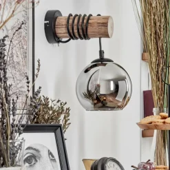 hofstein Applique murale - Verre 15 cm Koyoto Écru, Noir, 1 lumière