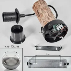 hofstein Applique murale - Verre 15 cm Koyoto Écru, Noir, 1 lumière