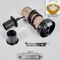 Lampes Dorées-hofstein Applique murale - Verre 15 cm Koyoto Écru, Noir, 1 lumière