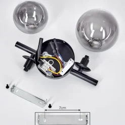 hofstein Applique murale - Verre 10 cm, 12 cm Chehalis Noir, 2 lumières