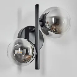 hofstein Applique murale - Verre 10 cm, 12 cm Chehalis Noir, 2 lumières