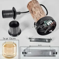 hofstein Applique murale - Verre 15 cm Lauden Écru, Noir, 1 lumière