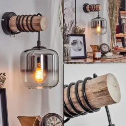 hofstein Applique murale - Verre 15 cm Lauden Écru, Noir, 1 lumière