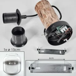 hofstein Applique murale - Verre 15 cm Lauden Écru, Noir, 1 lumière