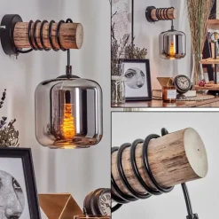 hofstein Applique murale - Verre 15 cm Lauden Écru, Noir, 1 lumière