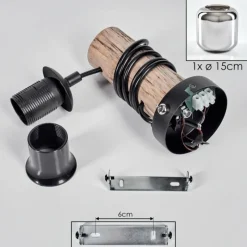 hofstein Applique murale - Verre 15 cm Lauden Écru, Noir, 1 lumière